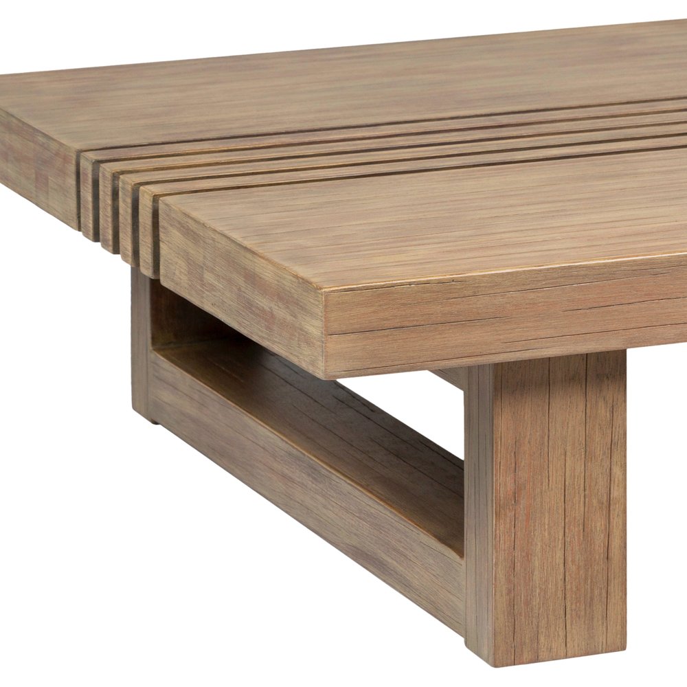 Natural Solid Wood Outdoor Coffee Table - 33-inch