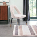 Ivory Black and Gold Faux Fur Open Back Dining Side Chair