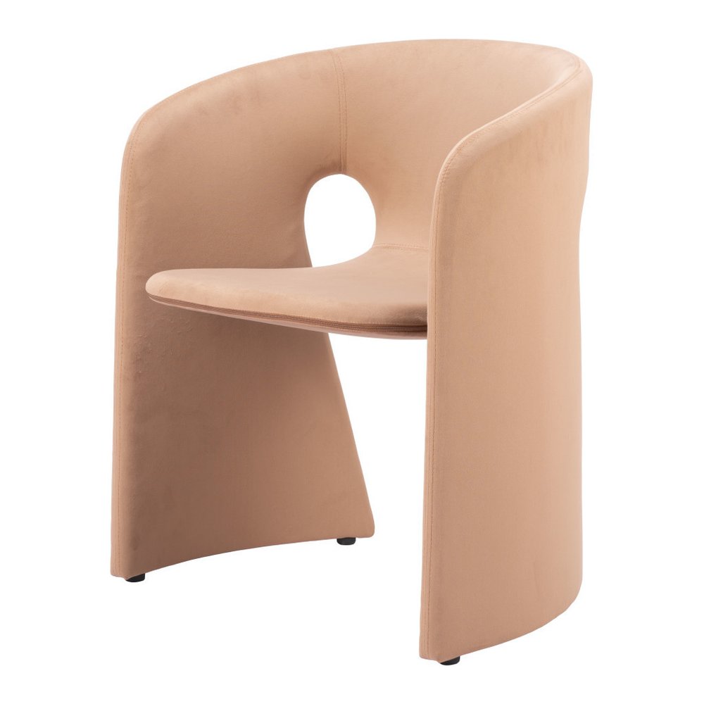 Tan and Beige Upholstery Dining Arm Chair