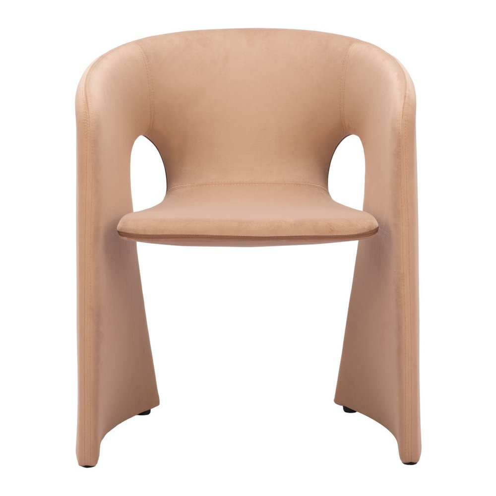 Tan and Beige Upholstery Dining Arm Chair