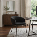 Black and Bronze Faux Fur Dining Arm Chair