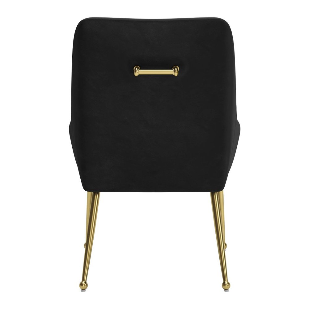 Black and Gold Velvet Dining Side Chair