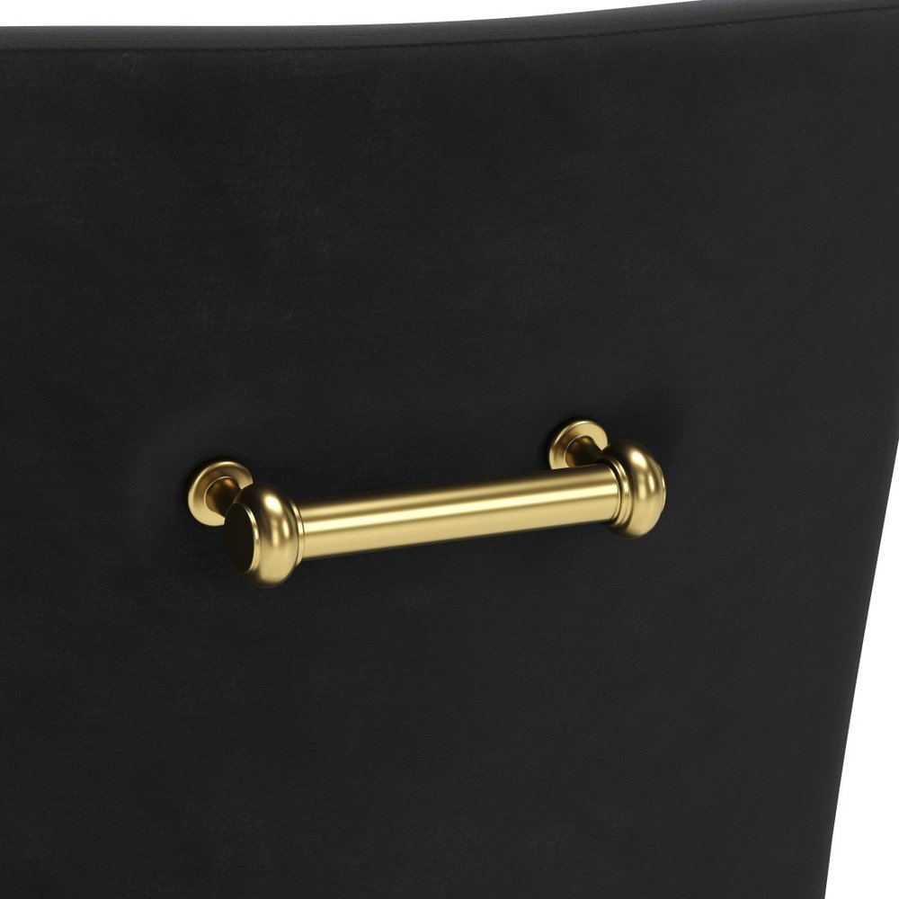 Black and Gold Velvet Dining Side Chair