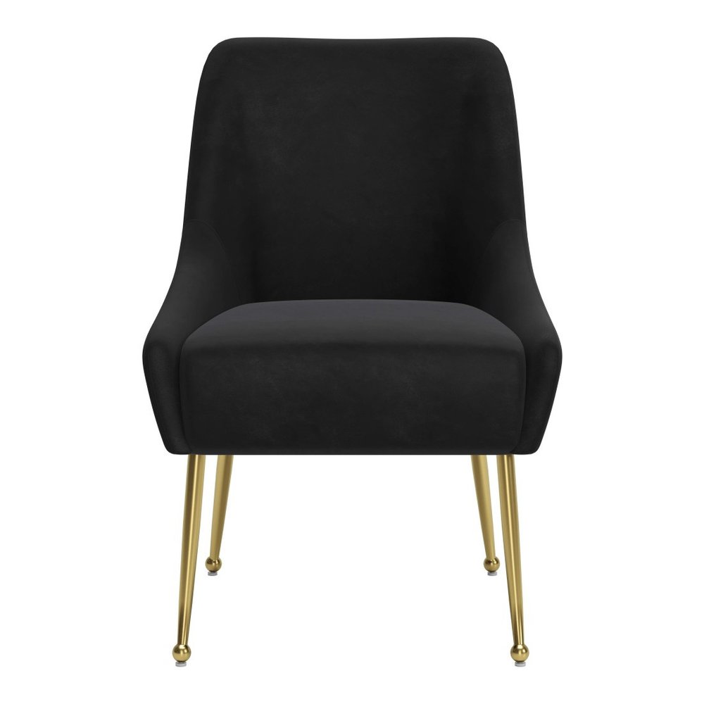 Black and Gold Velvet Dining Side Chair