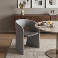 Gray Faux Leather Dining Arm Chair