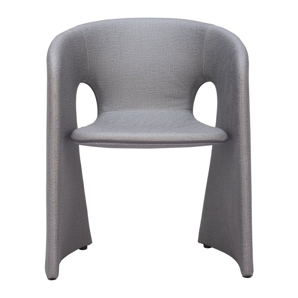 Gray Faux Leather Dining Arm Chair