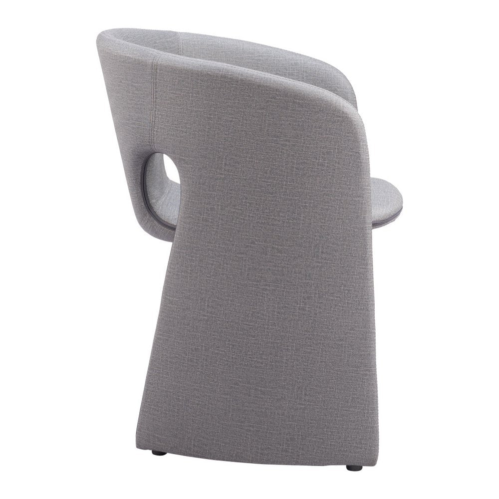 Gray Faux Leather Dining Arm Chair