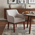 Gray and Brown Upholstery Dining Arm Chair