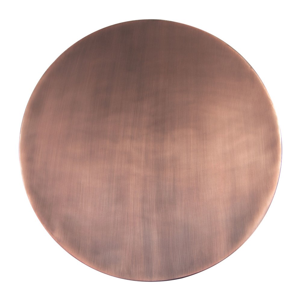 Bronze and Brown Iron and Solid Wood Round Pedestal End Table - 20-inch