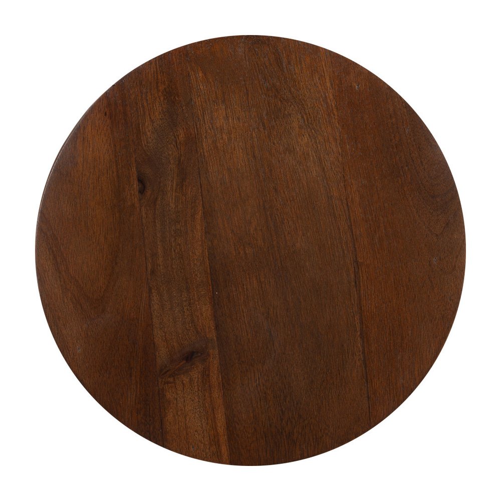 Walnut Solid Wood Round Pedestal End Table - 18-inch