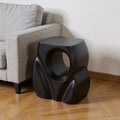 Black Solid Wood Figurine End Table - 16-inch