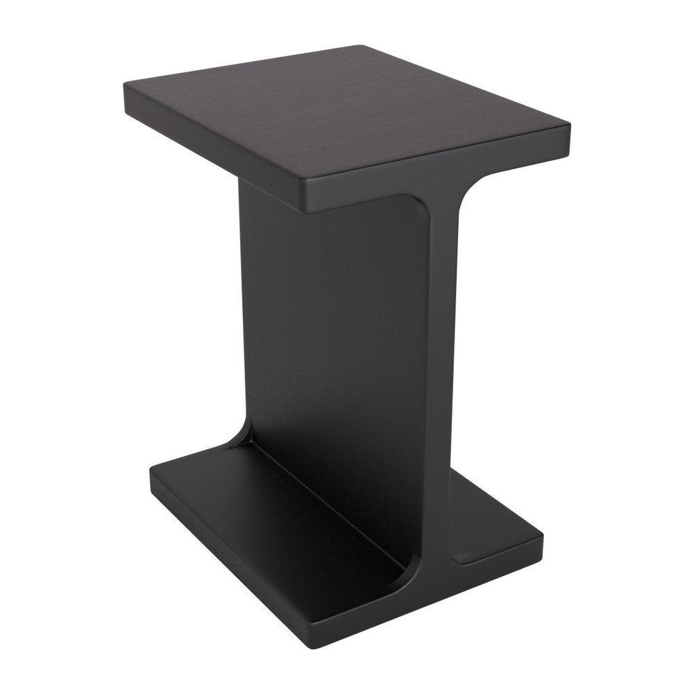 Black Solid Wood Pedestal End Table - 20-inch