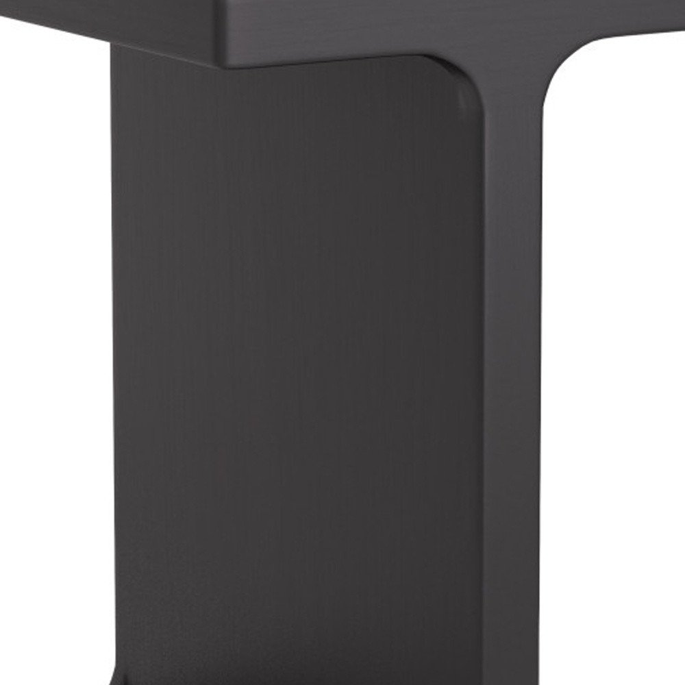 Black Solid Wood Pedestal End Table - 20-inch