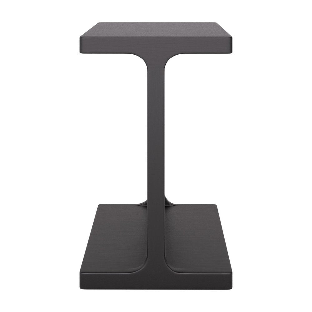 Black Solid Wood Pedestal End Table - 20-inch