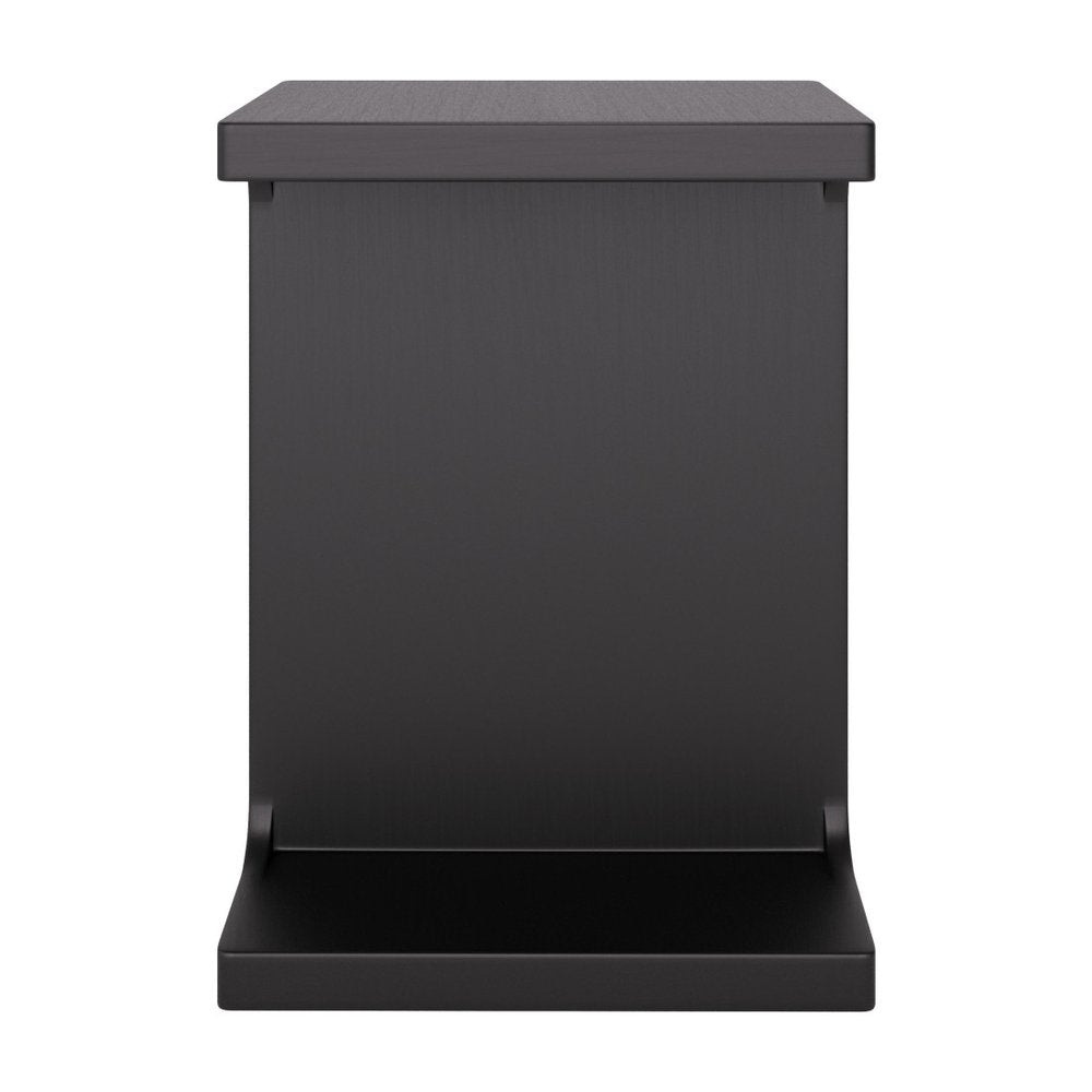 Black Solid Wood Pedestal End Table - 20-inch
