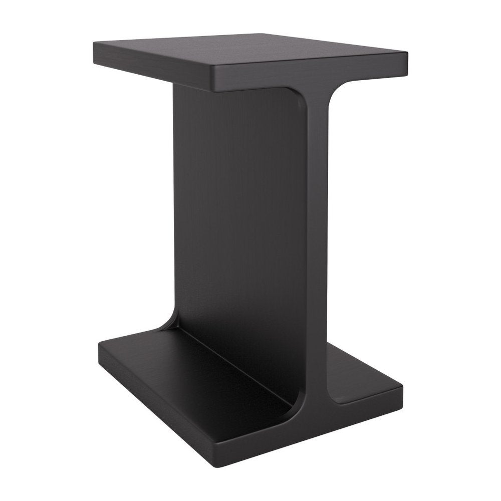 Black Solid Wood Pedestal End Table - 20-inch