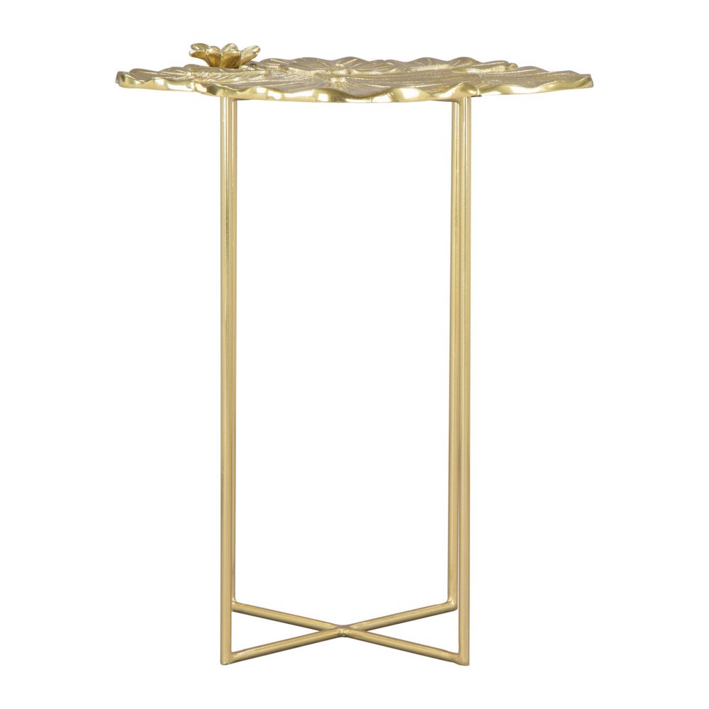 Gold Aluminum and Iron Cross Legs End Table - 21-inch