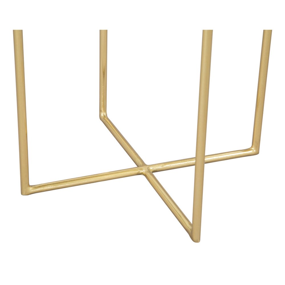 Gold Aluminum and Iron Cross Legs End Table - 21-inch