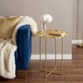 Gold Aluminum and Iron Cross Legs End Table - 21-inch