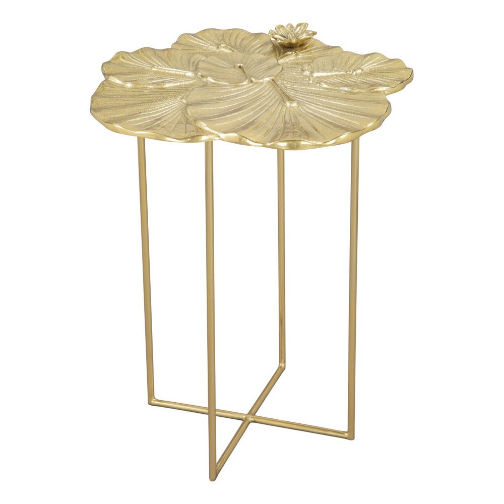 Gold Aluminum and Iron Cross Legs End Table - 21-inch
