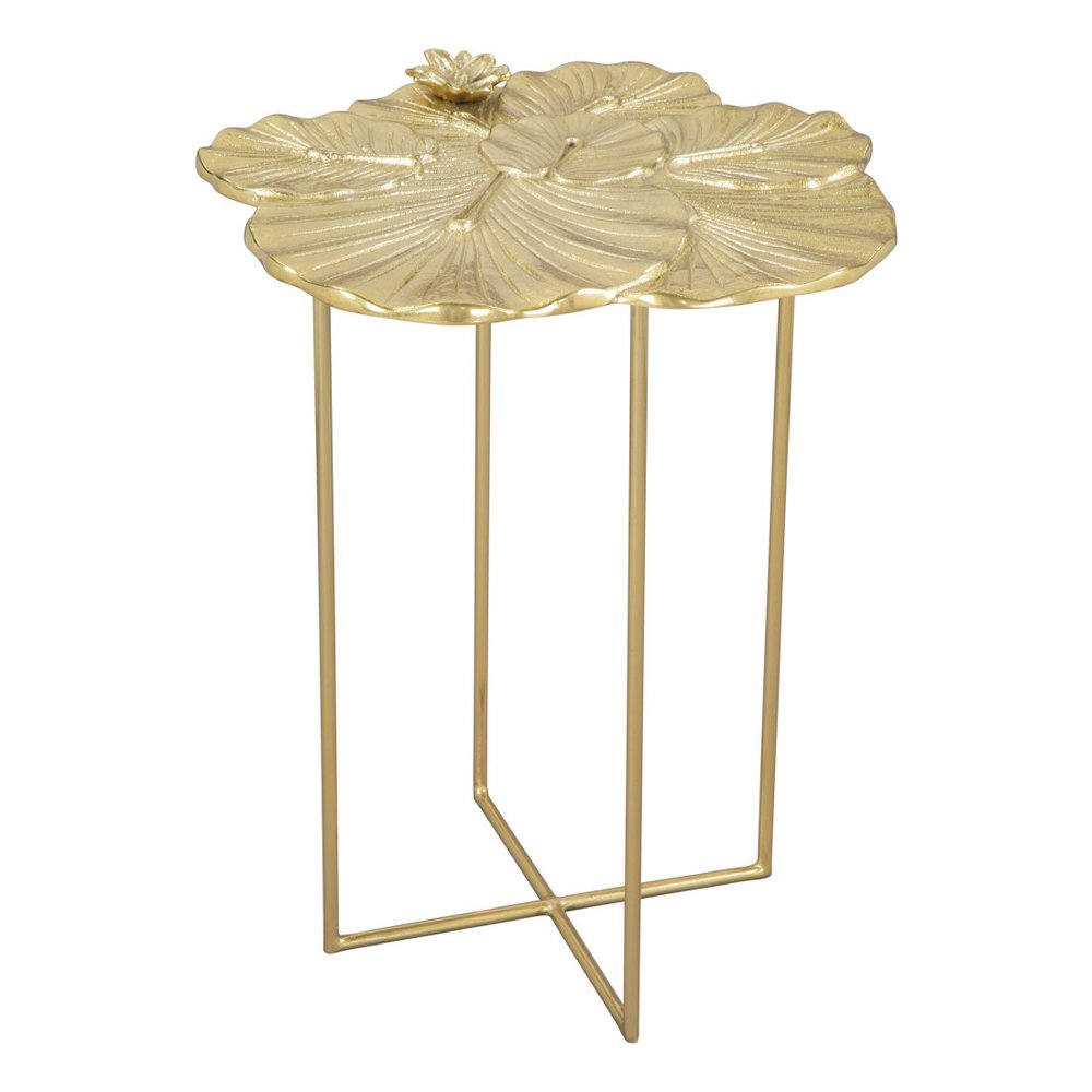 Gold Aluminum and Iron Cross Legs End Table - 21-inch