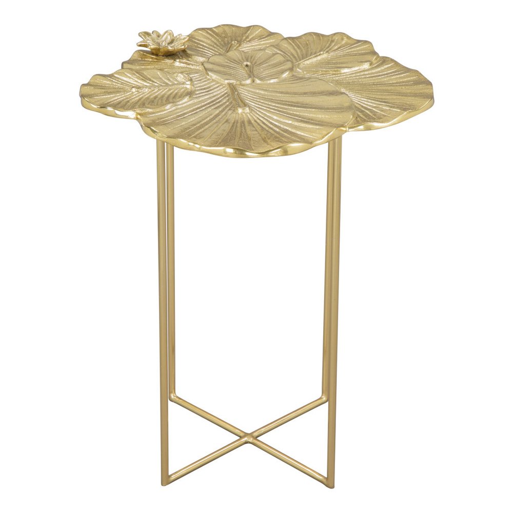 Gold Aluminum and Iron Cross Legs End Table - 21-inch
