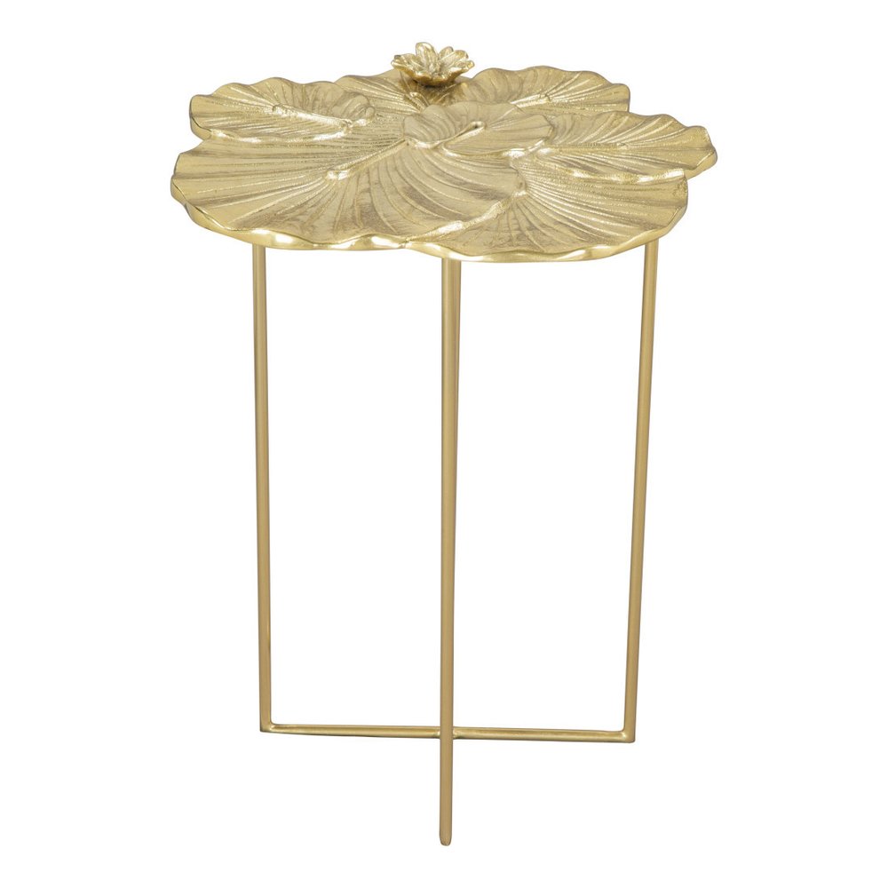 Gold Aluminum and Iron Cross Legs End Table - 21-inch