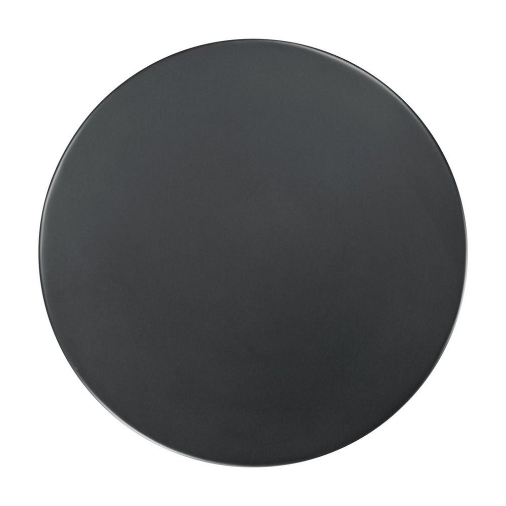 Black Iron Round Pedestal End Table - 20-inch