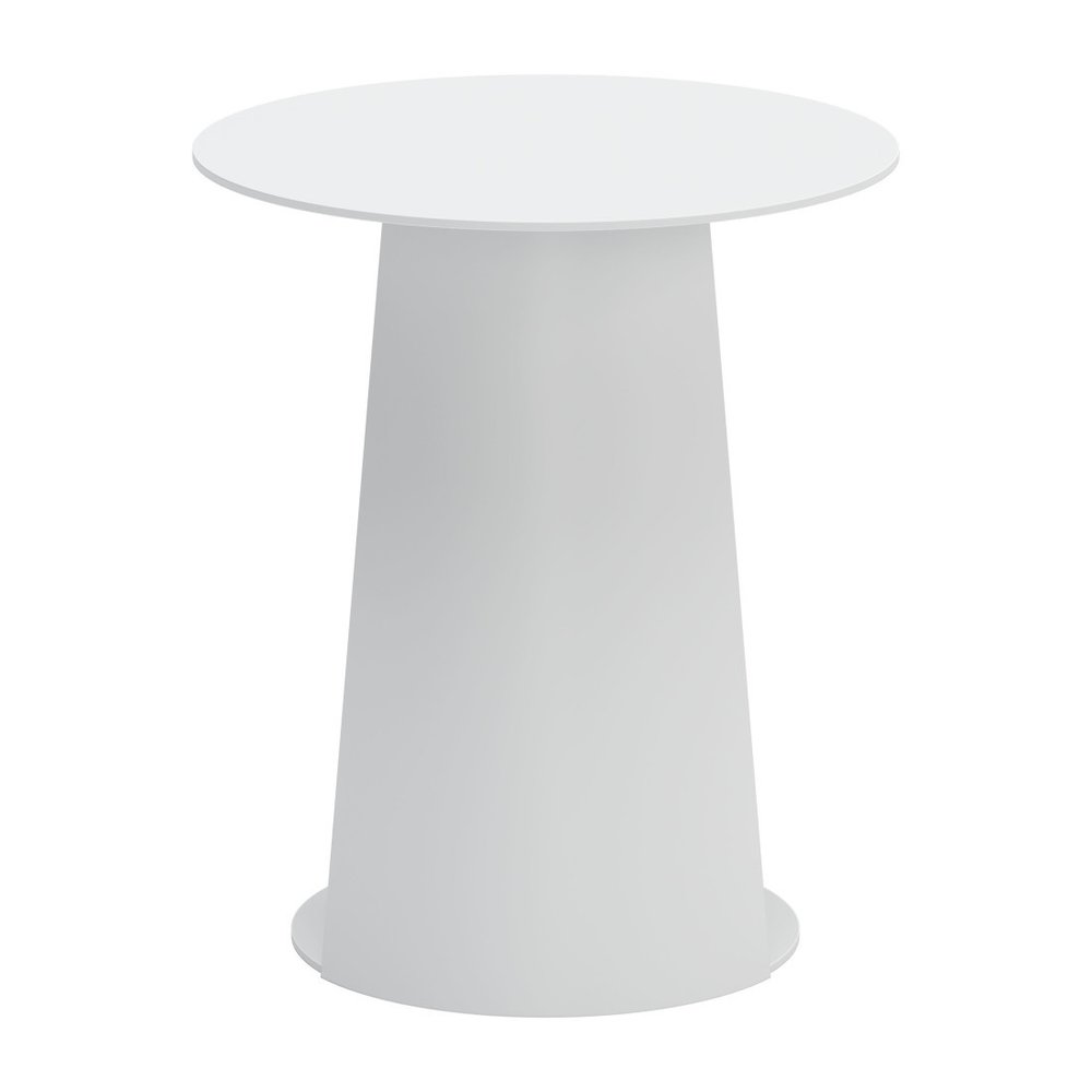 White Aluminum Rounded Outdoor Side Table - 16-inch