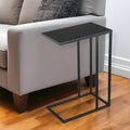 Black Iron Abstract End Table - 24-inch