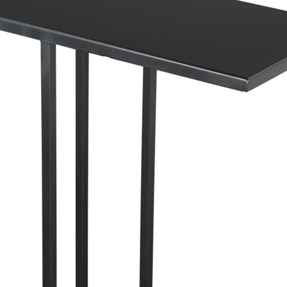 Black Iron Abstract End Table - 24-inch