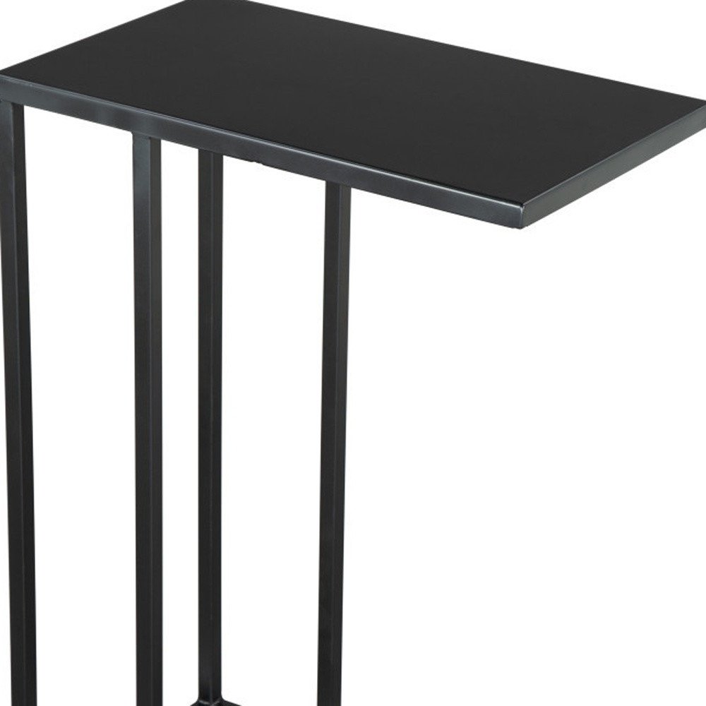 Black Iron Abstract End Table - 24-inch