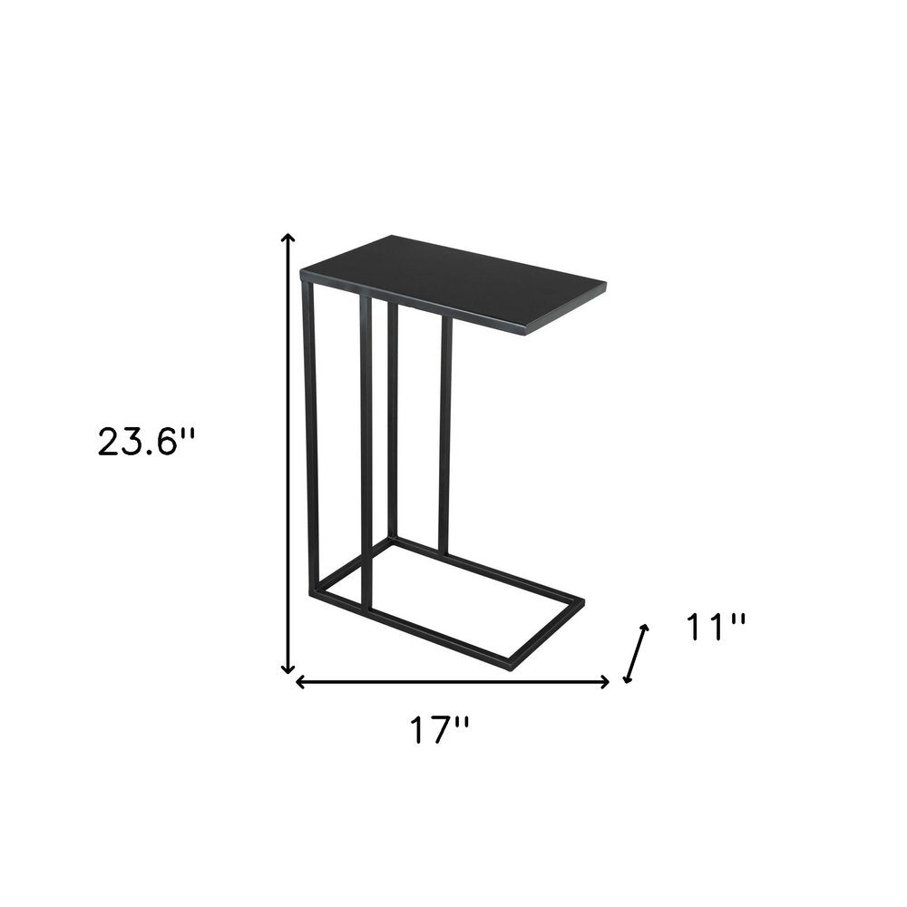 Black Iron Abstract End Table - 24-inch