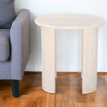 Natural Solid Wood Oval End Table - 24-inch