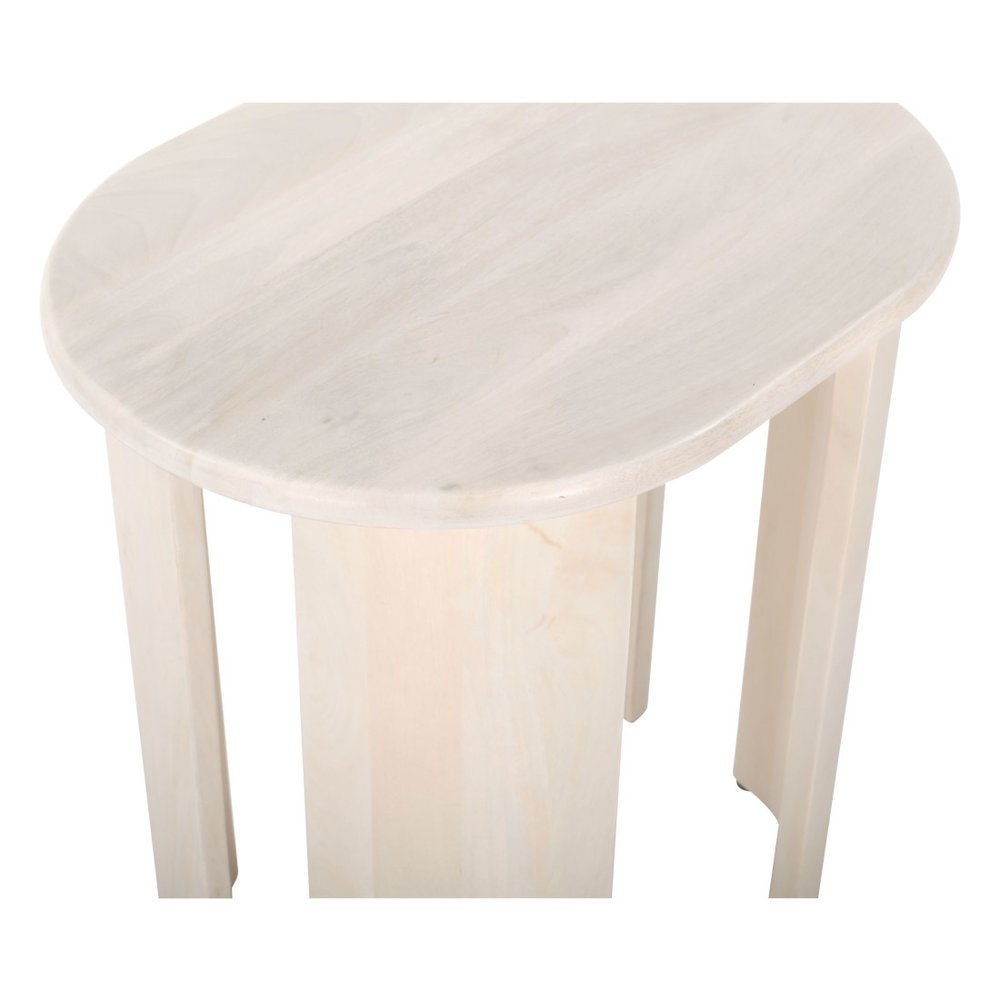 Natural Solid Wood Oval End Table - 24-inch
