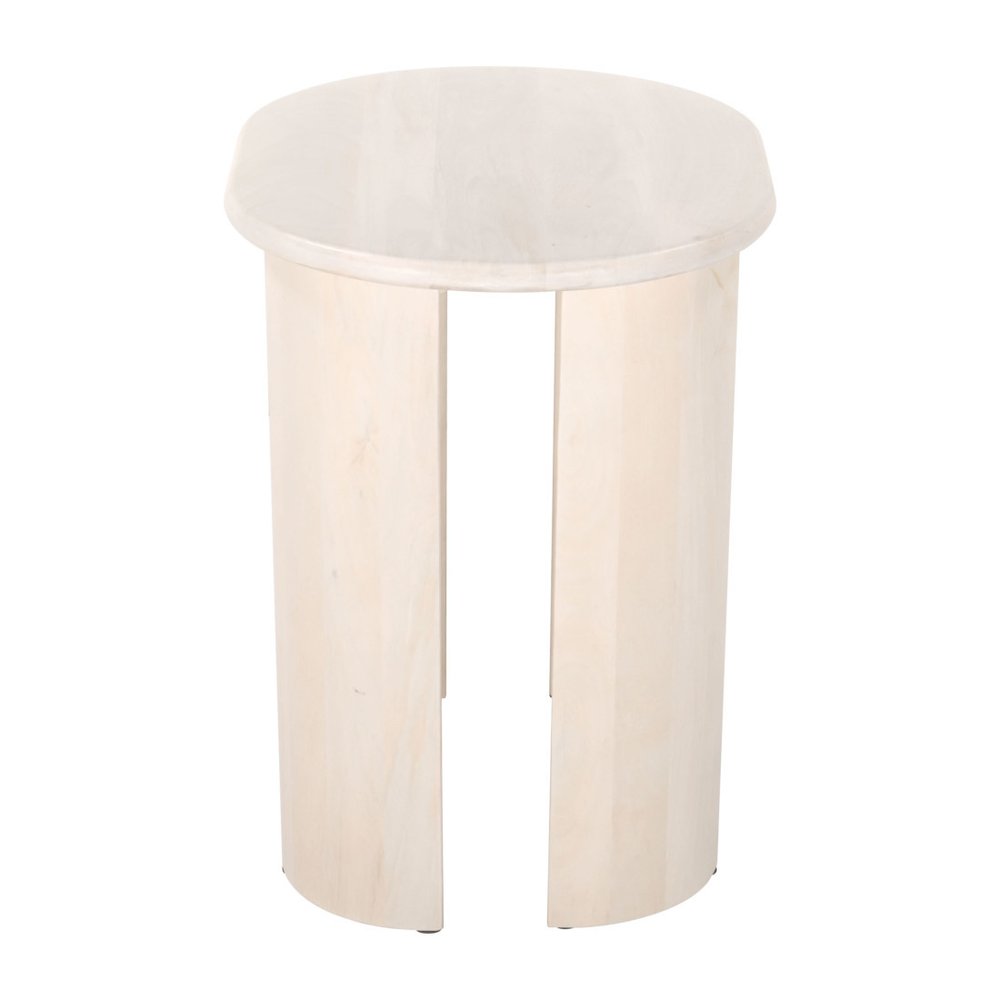 Natural Solid Wood Oval End Table - 24-inch