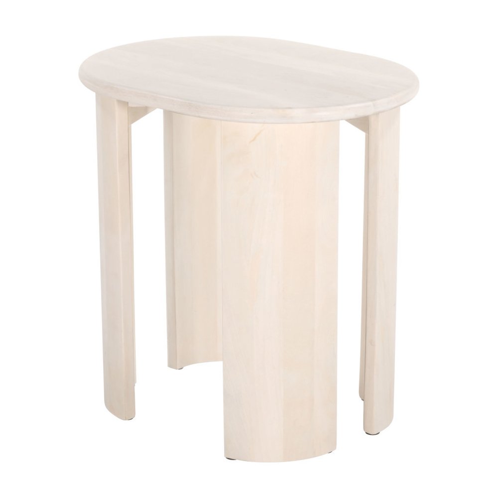 Natural Solid Wood Oval End Table - 24-inch