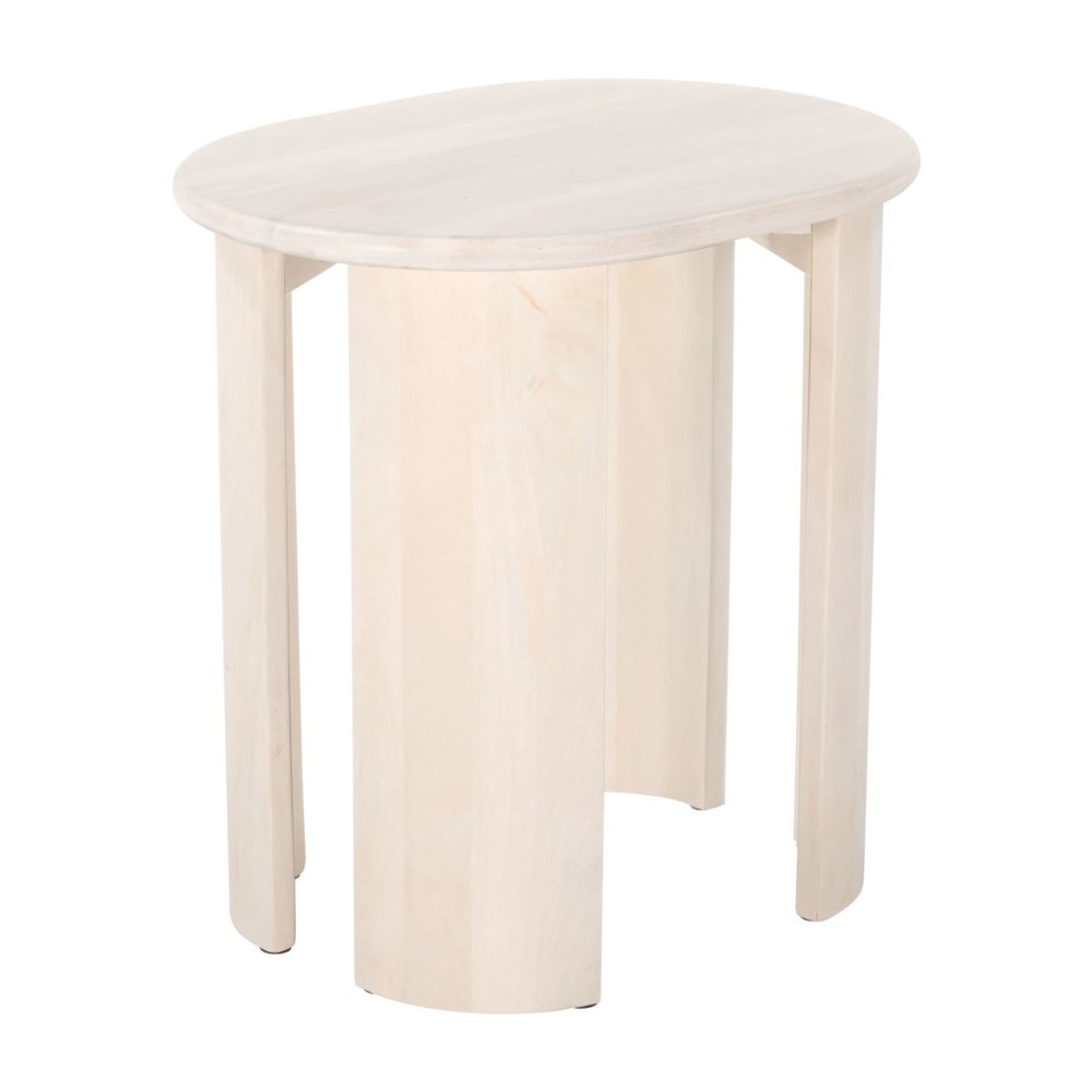 Natural Solid Wood Oval End Table - 24-inch