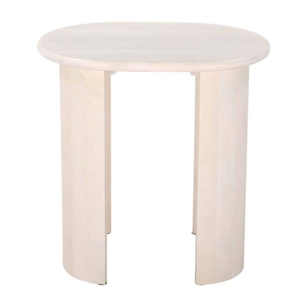 Natural Solid Wood Oval End Table - 24-inch