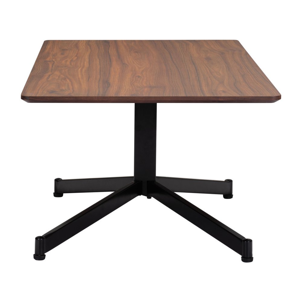 Brown and Black Wood and Steel Pedestal Coffee Table - 48-inch