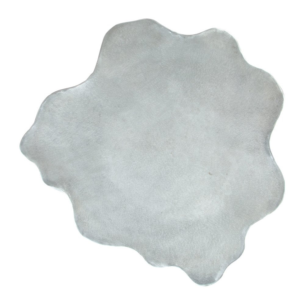 Silver Aluminum Free Form Solid Coffee Table - 37-inch