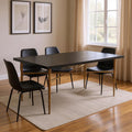 Black and Bronze Wood and Steel Dining Table - 72-inch