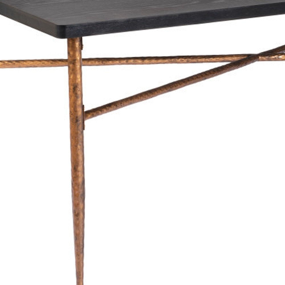 Black and Bronze Wood and Steel Dining Table - 72-inch