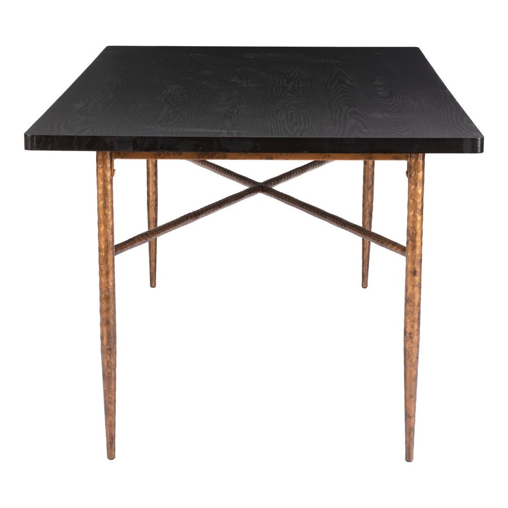 Black and Bronze Wood and Steel Dining Table - 72-inch