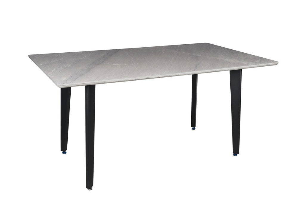 Gray Stone and Metal Dining Table - 63-inch