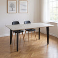 Gray Stone and Metal Dining Table - 63-inch