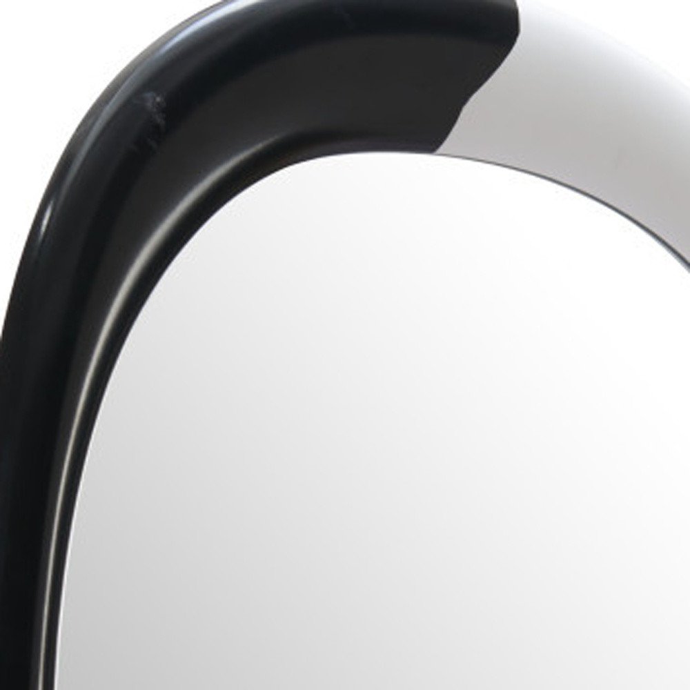 Black and White Steel Oval Geometric Framed Accent Mirror - 31-inch