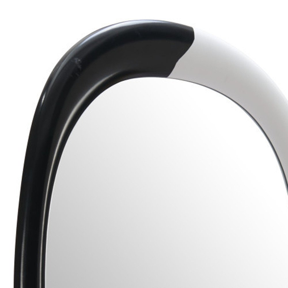 Black and White Steel Oval Geometric Framed Accent Mirror - 31-inch