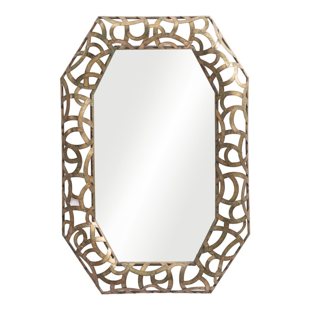 Bronze Octagonal Steel Framed Accent Mirror - 35-inch