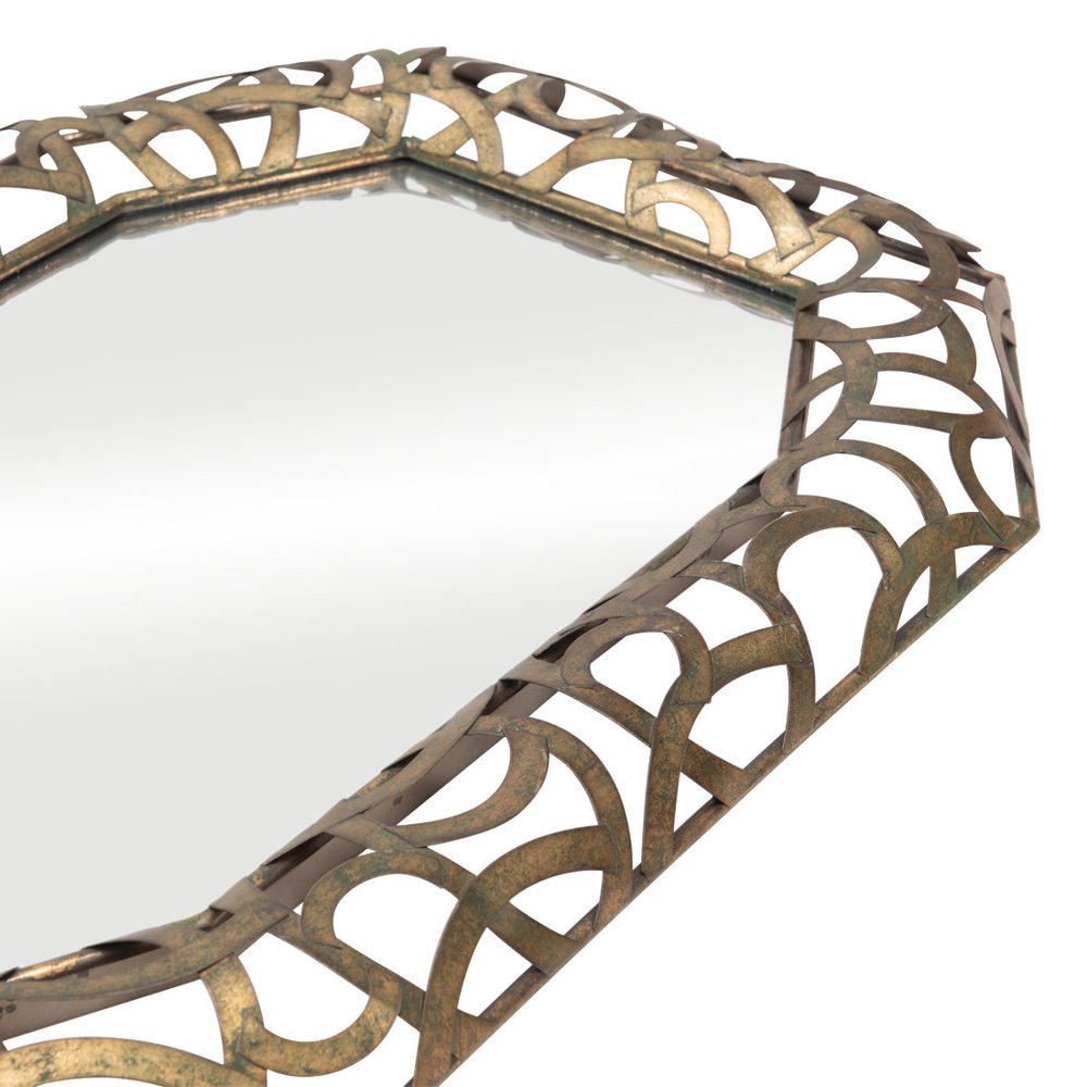 Bronze Octagonal Steel Framed Accent Mirror - 35-inch
